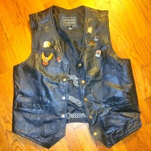 Italian Stone Design Genuine Leather by Navarre Leather Company Bikers Vest